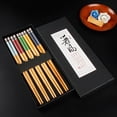thumbnail image 2 of Japanese Chopsticks And Wind Printed Box Chopsticks Exquisite Black Box 5 Pairs, 2 of 4