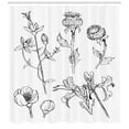 thumbnail image 2 of Ambesonne Floral Shower Curtain, Sketchy Blooming Flowers, 69"Wx70"L, Charcoal Grey White, 2 of 2