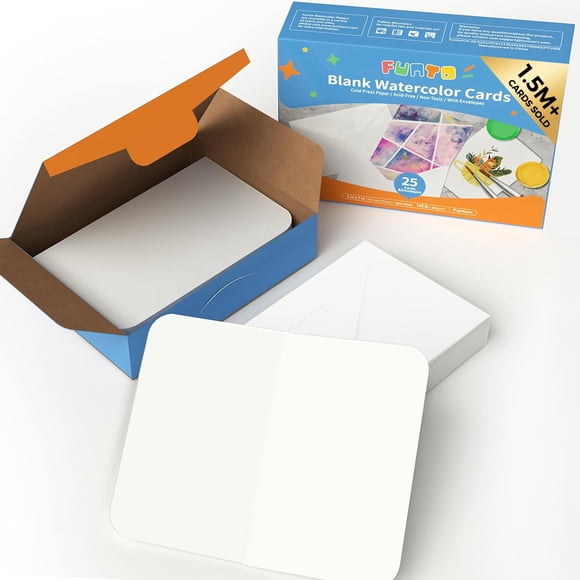 Tarjetas de acuarela Funto 50 piezas 13 x 18 cm 300 g/m² libres de ácido