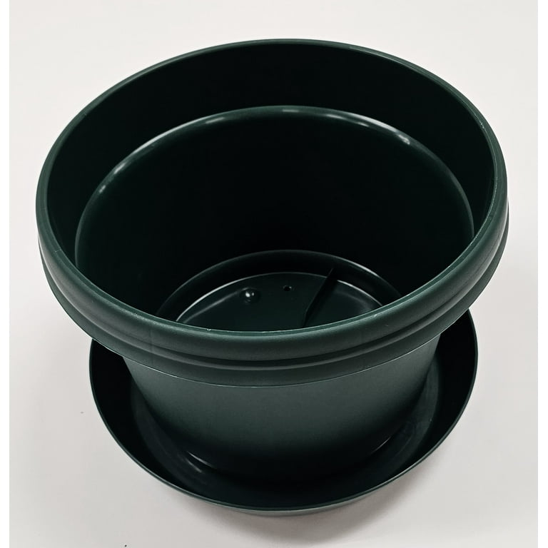 Austin Planter 12 inch Flower Pot with Saucer Hunter Green Colored  Polypropylene (5 Pack) Made in USA - Walmart.com