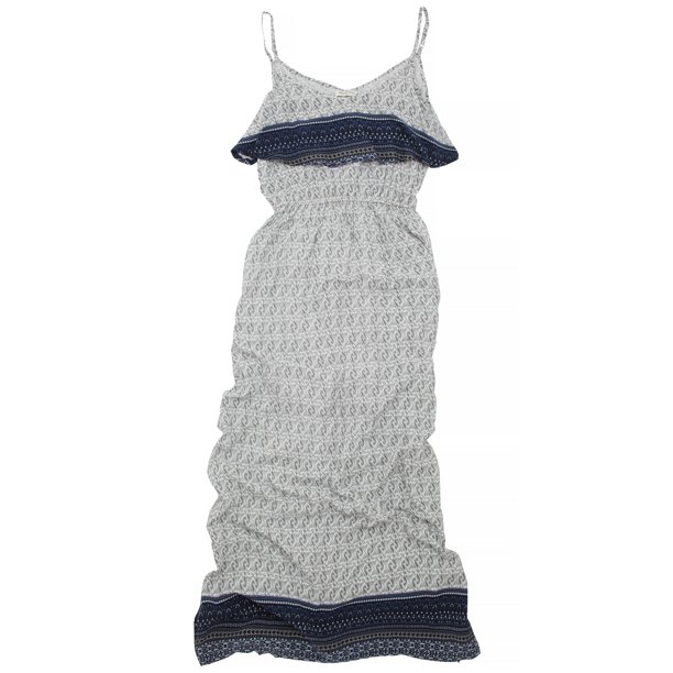 Brave Soul - Vestido maxi con estampado modelo Blake para mujer (Marino/gris)