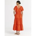 thumbnail image 3 of Free Assembly Women's and Women's Plus Tiered Cotton Maxi Dress, Sizes XS-4X, 3 of 5