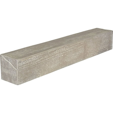 

Ekena Millwork 8 H x 12 D x 36 W Rough Sawn Faux Wood Fireplace Mantel White Washed