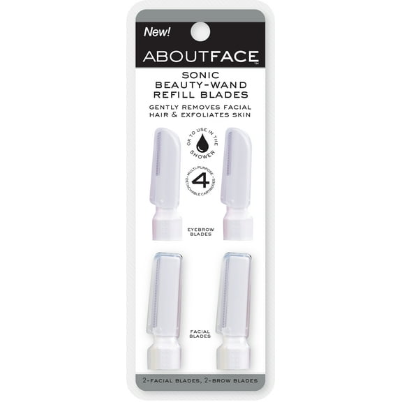 About Face Sonic Beauty Wand Facial & Brow Shaper Blades, 4CT