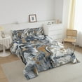 YST Marble Comforter Set King Ink Fluid Bedding Modern Marbling Art