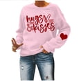 thumbnail image 4 of Valentine's Day Fashion Crew Neck Sweatshirts for Women Cute Heart Graphic Print Pullover Tunic Tops Long Sleeve(Pink,L), 4 of 5