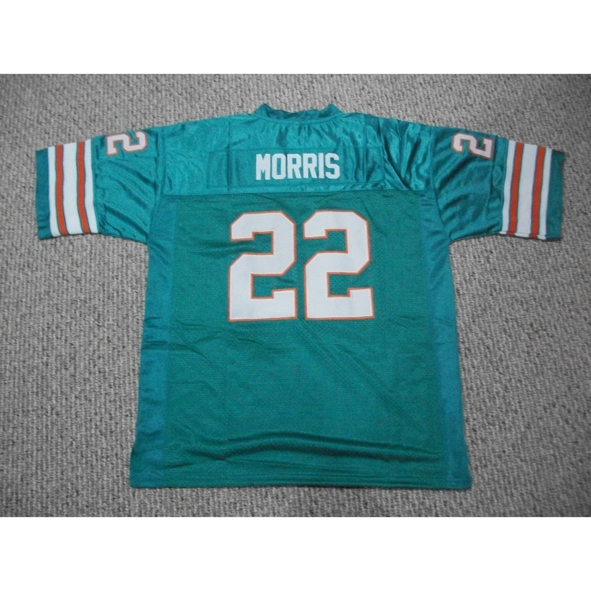 Jerseyrama Mercury Morris Jersey #22 Miami Unsigned Custom Stitched Teal Football New No Brands/Logos Sizes S-3xl