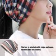 thumbnail image 4 of Bonnet Slouchy Hommes Femmes Chapeau Chimio Extensible Doux Élasticité Chaude Hommes Femmes Turban en Coton à Rayures Double Usage Écharpe Coupe-Vent Couvre-Chef, 4 of 7