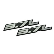 2 x (pair/set) 3.7L Liter Embossed SILVER on Black Highly Polished Real Aluminum Auto Emblem Badge Nameplate for Dodge Ram Jeep Grand Cherokee Mazda Ford F-150 Wrangler Sport Chevy Chevrolet GM Nissan