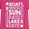 thumbnail image 3 of Instant Message - Lake Days Quote - Toddler & Youth Girls Short Sleeve Graphic T-Shirt, 3 of 6