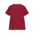 thumbnail image 4 of Fewfanhot Women's Tops Button Down Shirts Cotton Linen Tops V Neck Short Sleeve Casual Loose Fit Blouses, 4 of 6