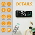 Retrok 16Inch LED Digital Wall Clock with Remote Control Large Display