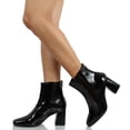 thumbnail image 6 of Delicious Women's Square Toe High Top Mid Block Heel Ankle Boot, Black ,  8 M US, 6 of 6