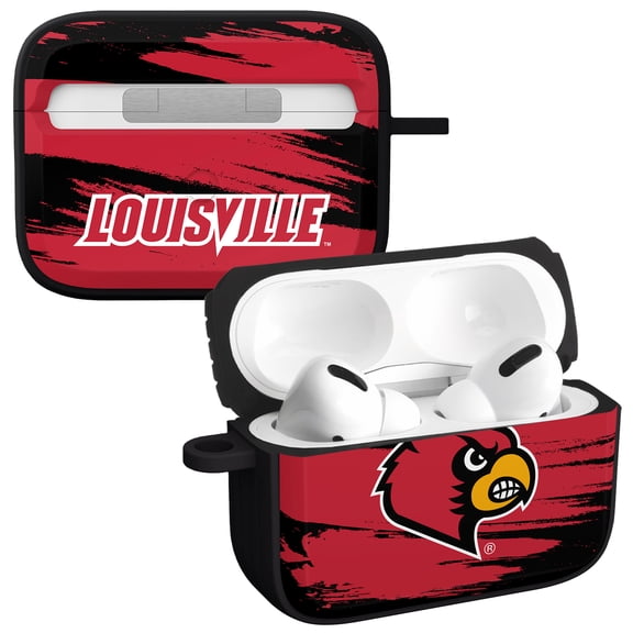 Louisville Cardinals Paint Stripe HDX Case Cover Compatible with Apple AirPods Pro 1 & 2 by Affinity Bands