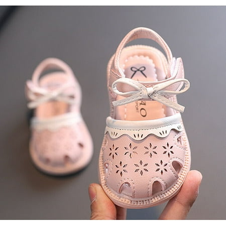 

Toddler Baby Girls Summer Sandals Kids Infant Soft Flats Bow Closed Toe Sandals