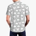 thumbnail image 3 of Balery Rabbit And Cloud Printed Men’s Short Sleeve Polo Shirt, Midweight Men's Shirt,Golf Polo shirts -3X-Large, 3 of 8