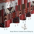 thumbnail image 6 of Red Boho Tribal Diamonds and Rectangles Pattern Shower Curtain 72"x84" ,Bathroom Decorative Shower Curtains Set with 12 Hooks,Modern Waterproof Washable Shower Curtain, 6 of 6