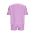 thumbnail image 6 of CLOISE 2 Piece Sets for Women Casual Short Sleeve Plus Size Matching Sets Oversized Outfits T Shirts Shorts Vacation Clothes, 6 of 8