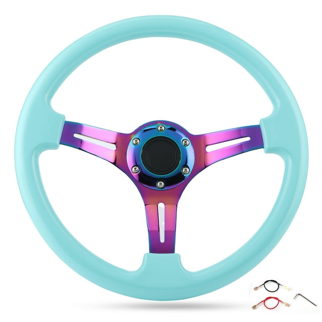 Oubit Deep Dish Steering Wheel,6‑Bolt Racing Steering Wheel Bolt Steering Wheel Steering Wheel Modern Innovation