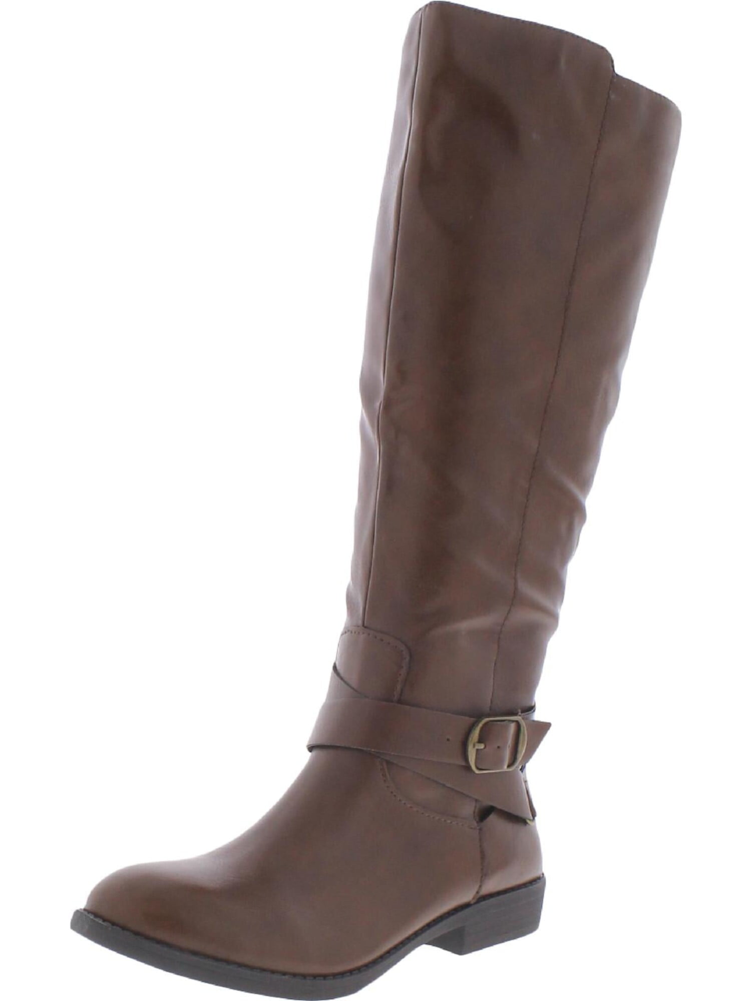 LUCKY BRAND Womens Brown Padded Quenbe Round Toe Block Heel Zip-Up Riding Boot M main image 1