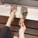 thumbnail image 4 of Women's Rhinestone Slide Open Toe Twist Strappy Sandals, 4 of 5