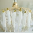 thumbnail image 6 of Efavormart 60 Pack Glitter Gold Tip White Real Turkey Feathers For Craft Party Decoration, 6 of 6