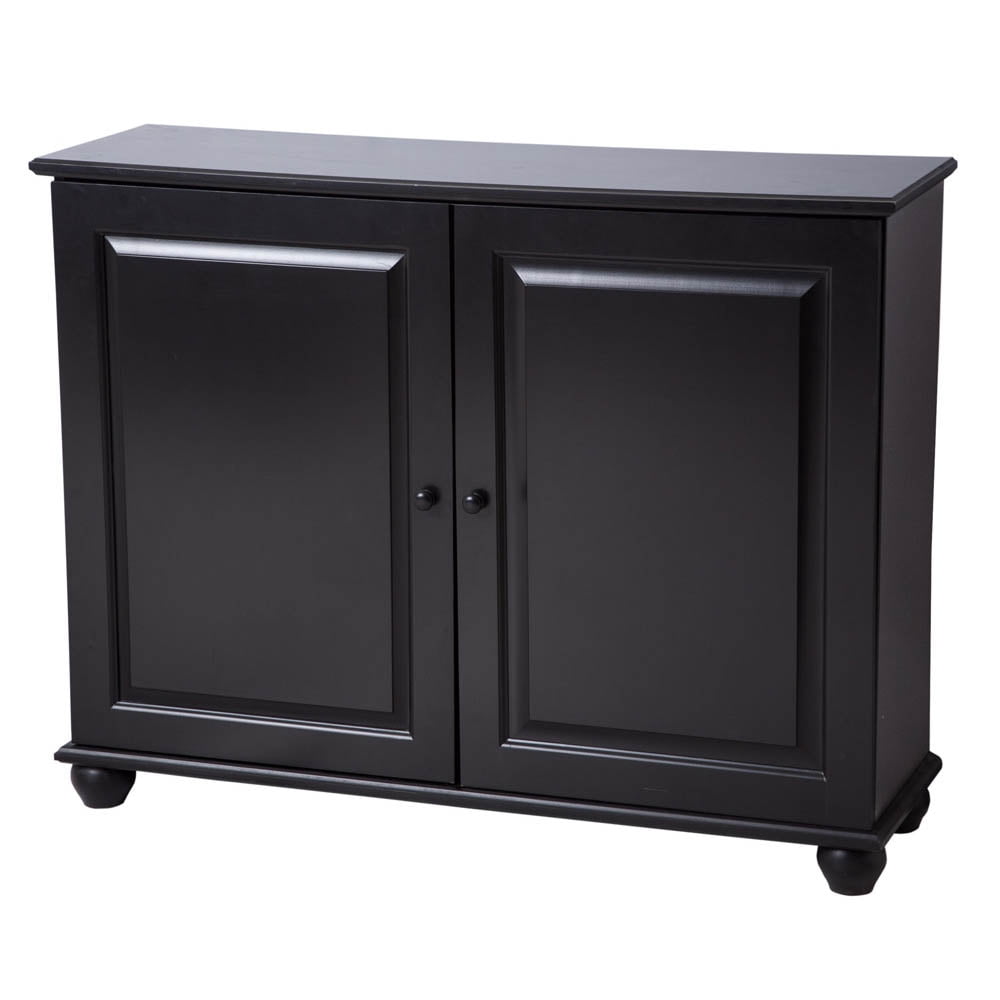 Black Wood Two Door Storage Cabinet - Walmart.com
