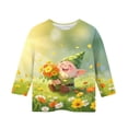 thumbnail image 4 of Tauxra Chandail de la Saint-Patrick pour Adultes, T-Shirt à Manches 3/4 Imprimé Col Rond, T-Shirt Graphique Trèfle Décontracté à Manches Longues pour Activités Festives, 4 of 6
