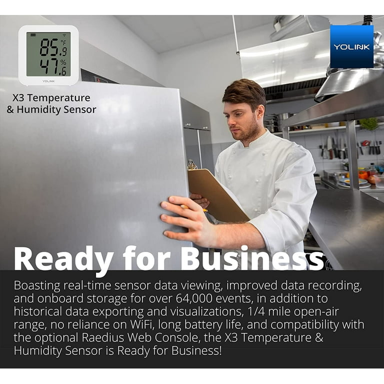 YoLink X3 Temperature & Humidity Sensor, Supports App Real-time Data Refresh, Alexa, Ifttt, Home Assistant Integration - YoLink Hub Required