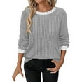 thumbnail image 2 of LIaqionyy Women Sweater Tunic Tops Dressy Lightweight Casual Blouses Loose Knit Pullover Work Fall Fashion Clothes, 2 of 7