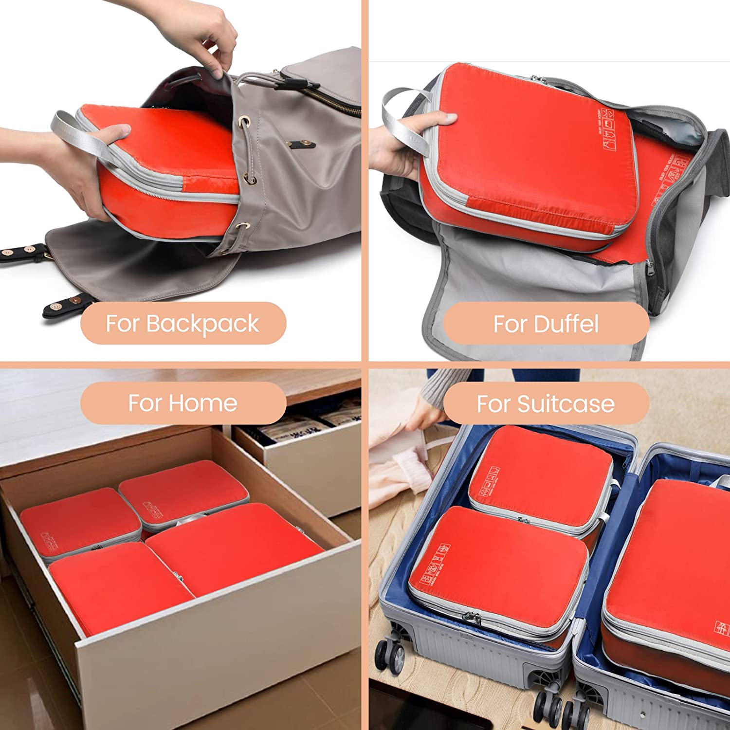 Mesh Compression Packing Cubes Travel - Space Saving Packing Cubes for Travel Women, Lightweight Compression Cubes for Travel Bags Luggage Packing Organizer for Suitcases