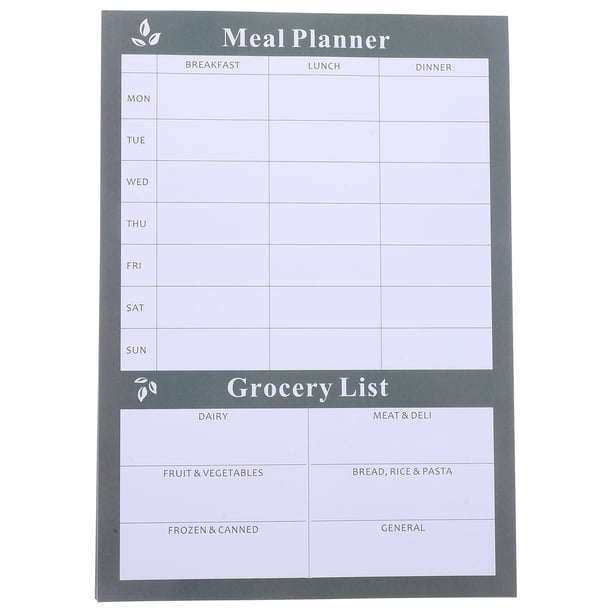 1 Libro de Dieta Hogar Cuaderno Desprendible para Lista de Alimentos Calendario Semanal del Hogar
