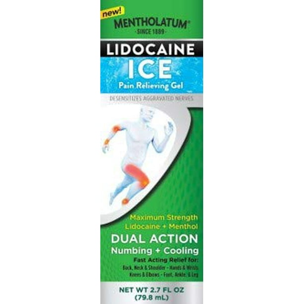 Mentholatum LIDOCAINE ICE with Menthol! Pain Relieving Gel for