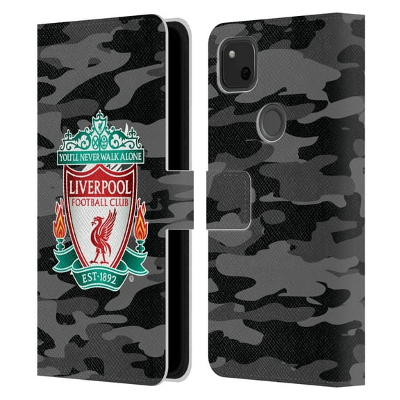 Head Case Designs Officially Licensed Liverpool Football Club Camou Away Colourways Crest Leather Book Wallet Case Cover Compatible with Google Google Pixel 4a