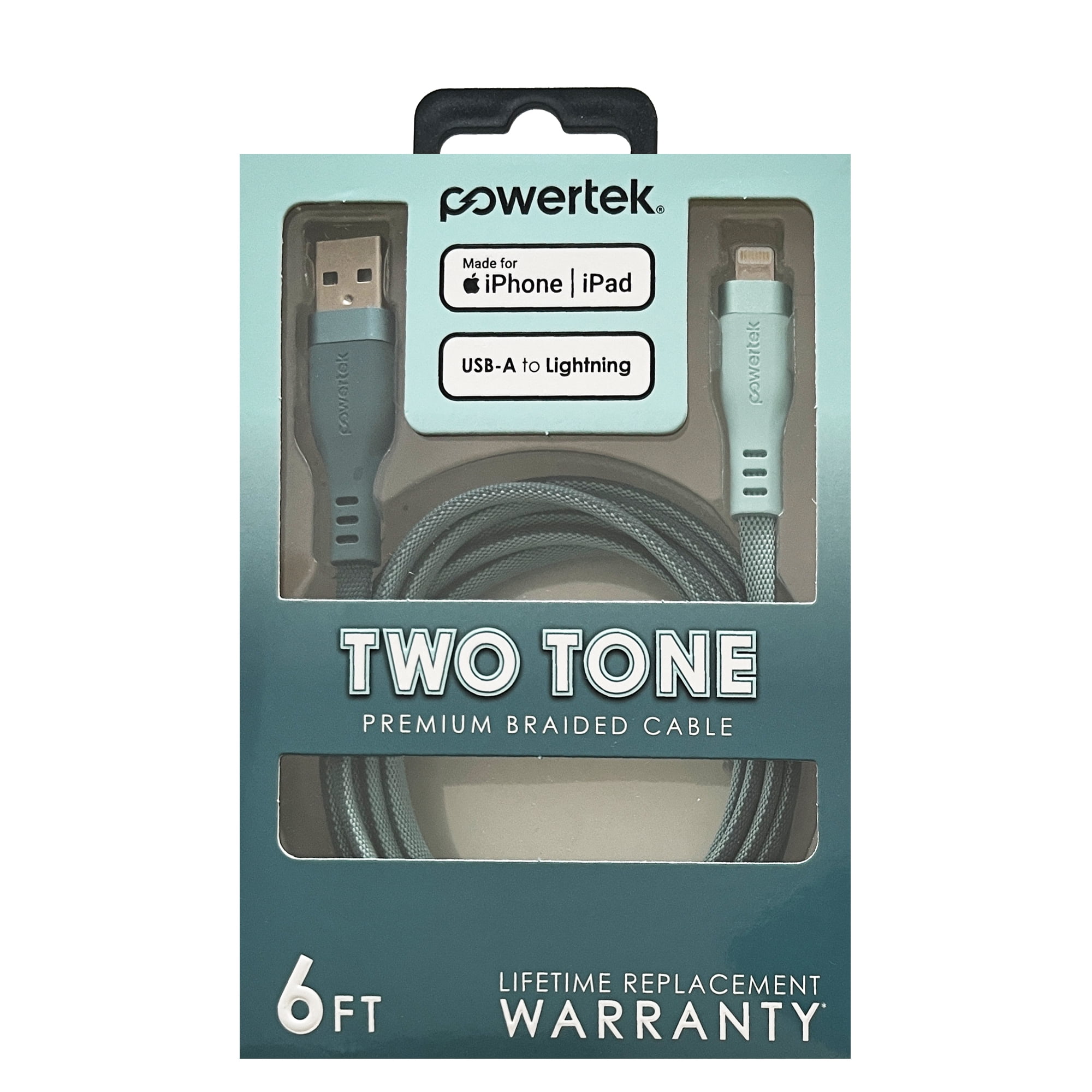 Liquipel Powertek Two Tone USB-A to Lightning - Green
