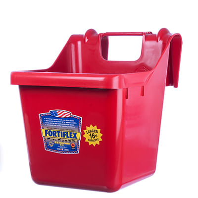 Fortiflex Hook Over Fence Feeder for Dogs/Cats and Horses, 16-Quart, Red
