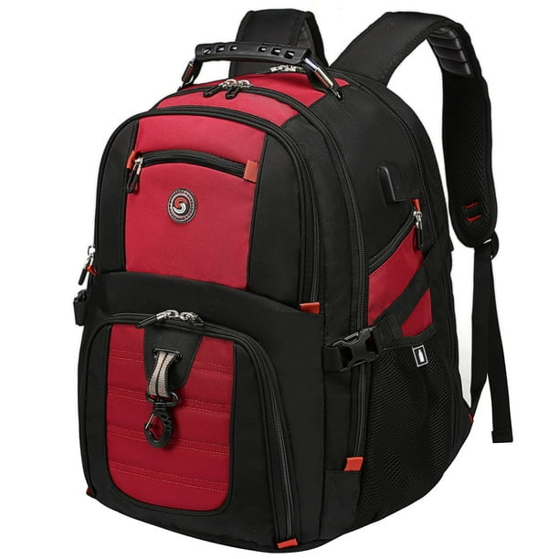 Mochila de viaje para portátil SHRRADOO, extra grande, 50 L, roja, 17 pulgadas