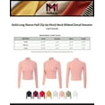 thumbnail image 2 of MixMatchy Women's Solid Long Sleeve Half Zip Up Mock Neck Ribbed Detail Sweater, 2 of 4