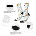 thumbnail image 3 of Fotbe Cute Doodle Turtles Pattern Long Socks for Men & Women – Breathable & Stretchy Compression Socks, Ideal for Running, Travel, and Everyday Wear Size 5-11, 3 of 6