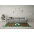thumbnail image 3 of Ahgly Company Indoor Rectangle Persian Turquoise Blue Traditional Area Rugs, 7' x 9', 3 of 4