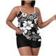 thumbnail image 2 of Traje de baño tankini de dos piezas para mujer, informal, de gran tamaño, de color liso, con parte superior dividida y acolchado en el pecho. Traje de baño tankini para mujer. Traje de baño de dos pie, 2 of 6