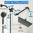 thumbnail image 6 of Shower Head with Hose, 8'' High Pressure Rain Shower Head, Handheld Shower Head Combo with 11'' Extension Arm, 5 Spray Settings Adjustable Shower Head with Holder, Height/Angle Adjustable, 6 of 7