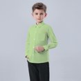 thumbnail image 5 of Wancir Boy's Long Sleeve Single Chest Pocket Classic Kids Shirt Button Down Shirt, 5 of 6