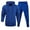 Blue, variant on Men's Autumn Two Piece Solid Color Hooded Sweatshirt Set Hooded Sweatshirt And Casual Pants Set