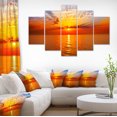 thumbnail image 1 of Orange Sea Sunrise under Blue Sky - Large Seashore Canvas Print, 1 of 3