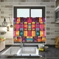thumbnail image 4 of Yayeee Kitchen Curtains Tier Pair Light Filtering 27"x36" Rod Pocket Short Cafe Window Panel, Purple Jar, 4 of 7