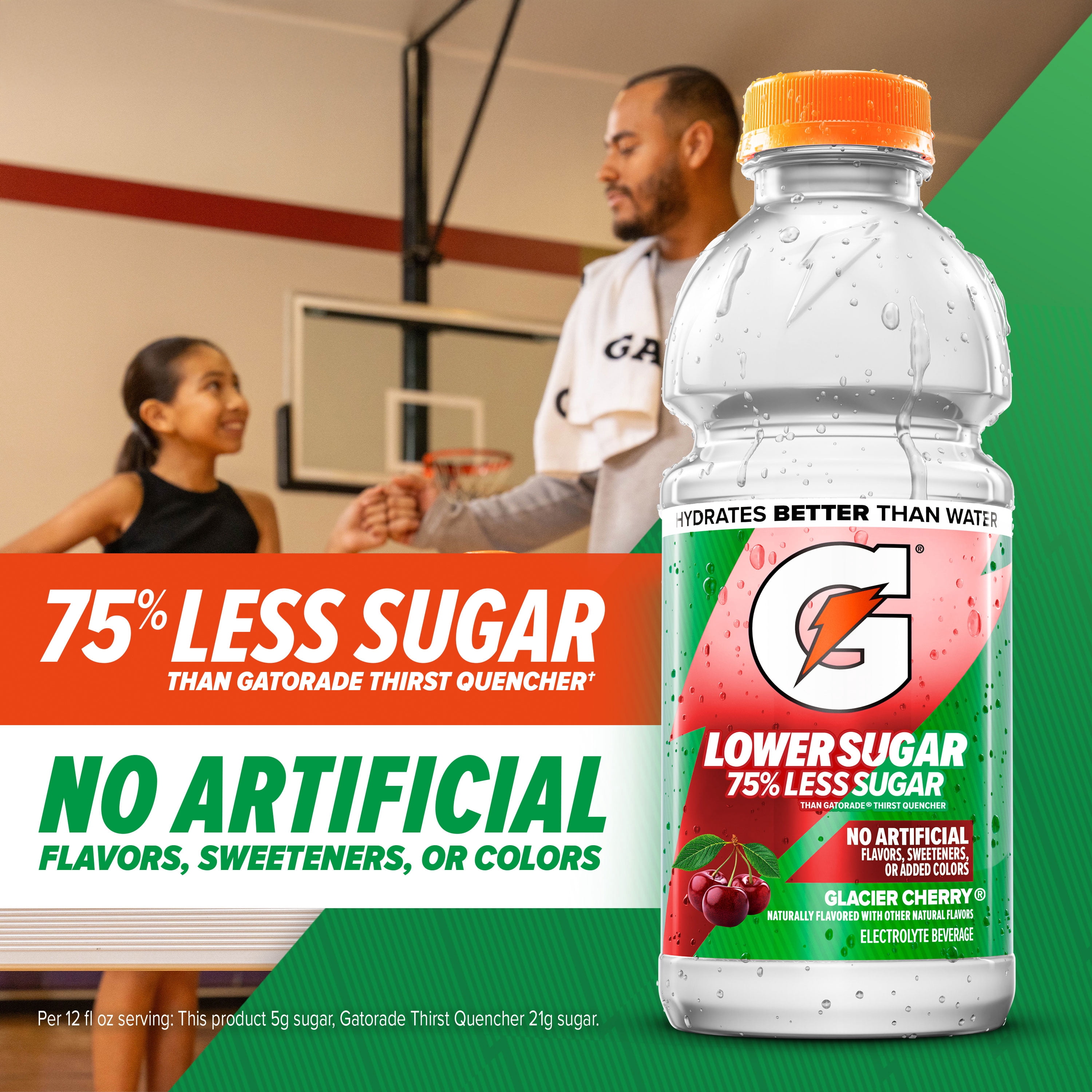 Gatorade Lower Sugar, No Artificials Rain Berry Flavored Electrolyte Sports Drink, 12 fl oz Bottle, (12 pack), 75% Less Sugar, Hydration