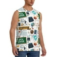 thumbnail image 2 of Uemuo Back To School A Pattern Men's Sleeveless T-Shirt,Muscle Athletic Tank Top, Moisture-wicking Quick-dry Breathable Classic Tee Top for Gym Run Outdoor Sports-Small, 2 of 8