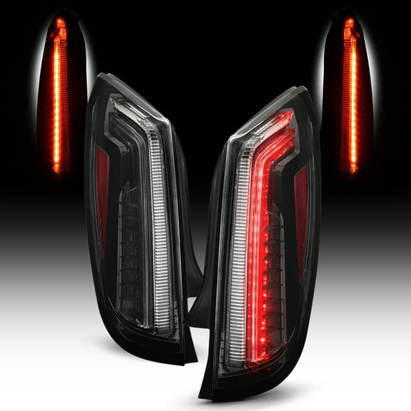 Clear Lens Black Housing LED Tail Lights for 2013-2017 Cadillac XTS Left Right