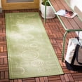 thumbnail image 2 of Safavieh Courtyard Hugo Oriental Indoor/Outdoor Runner Rug, Olive/Natural, 2'3" x 6'7", 2 of 7